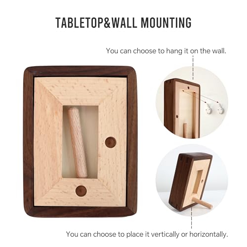 SoochART Walnut Wood Picture Frame,Picture 2x3 with Mat or 2.5x3.5 Without Mat,Standing Desk Photo Frame 2.5 by 3.5,Plexiglass,Tabletop or Wall Display