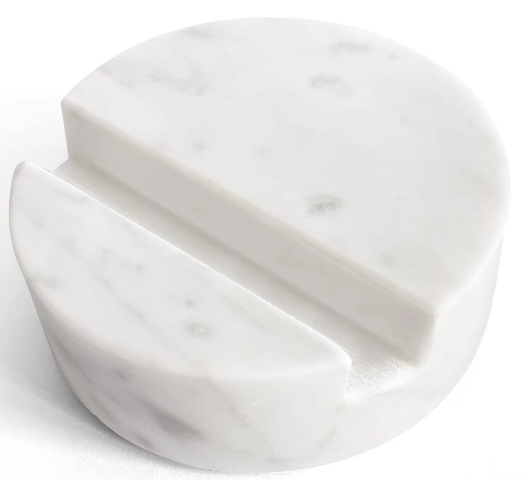 fashciaga Luxurious Marble Cell Phone Stand Holder for Cellphone Tablet On Desk, Countertop, Table, Nightstand. Heavy Real Stone Mobile Phone Stands (Solid)