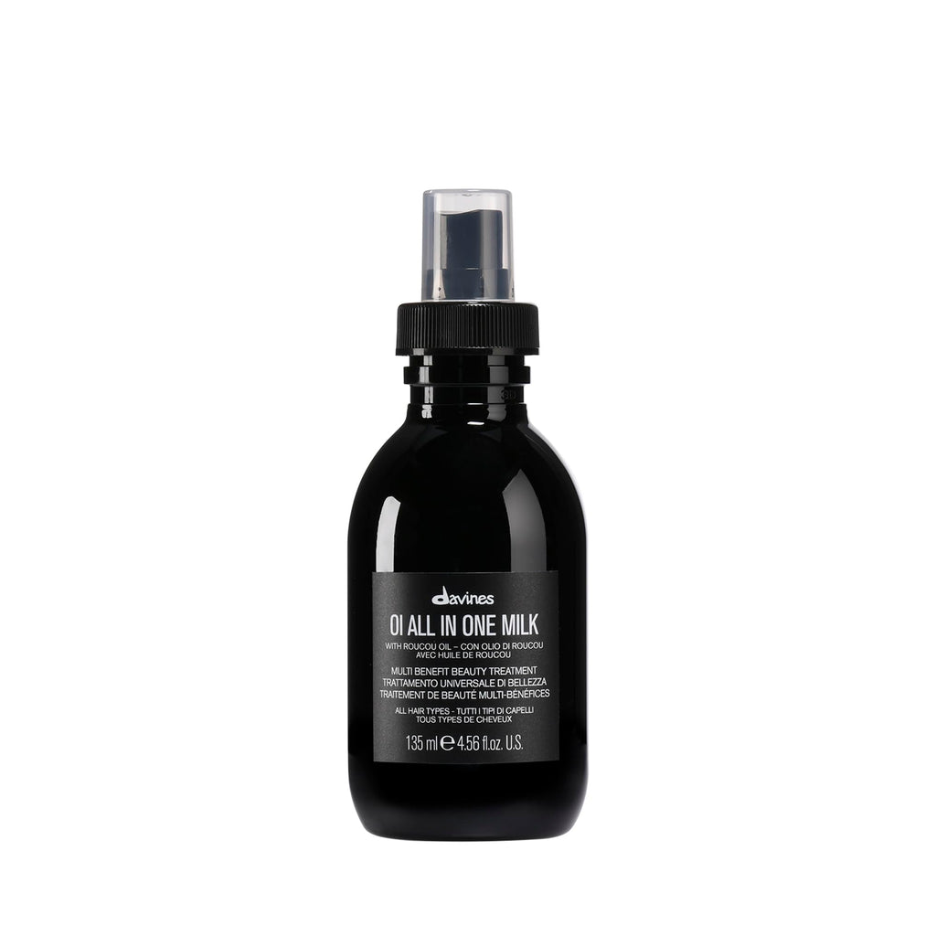 Davines OI All in One Milk | Leave-in Conditioner Spray | Powerful Hair Detangler + Heat Protection | Smoothes Frizzy Hair | 4.56 Fl Oz