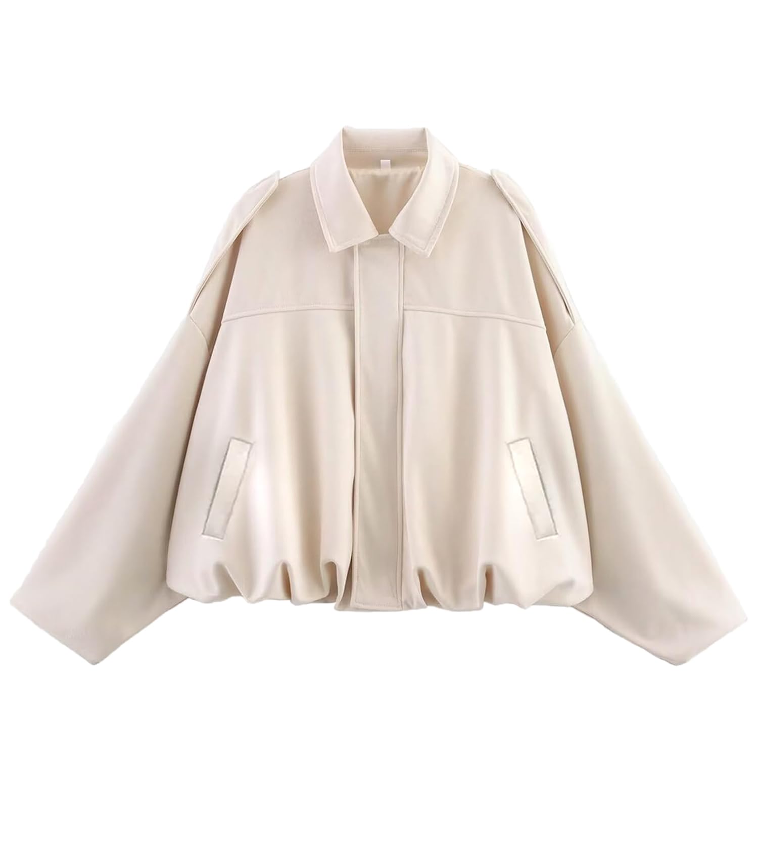 Bnigung Womens Faux Suede Bomber Jacket Casual Lapel Pilot Cropped Coat Oversized Motorcycle Jackets 2025 Outerwear(Beige-S)