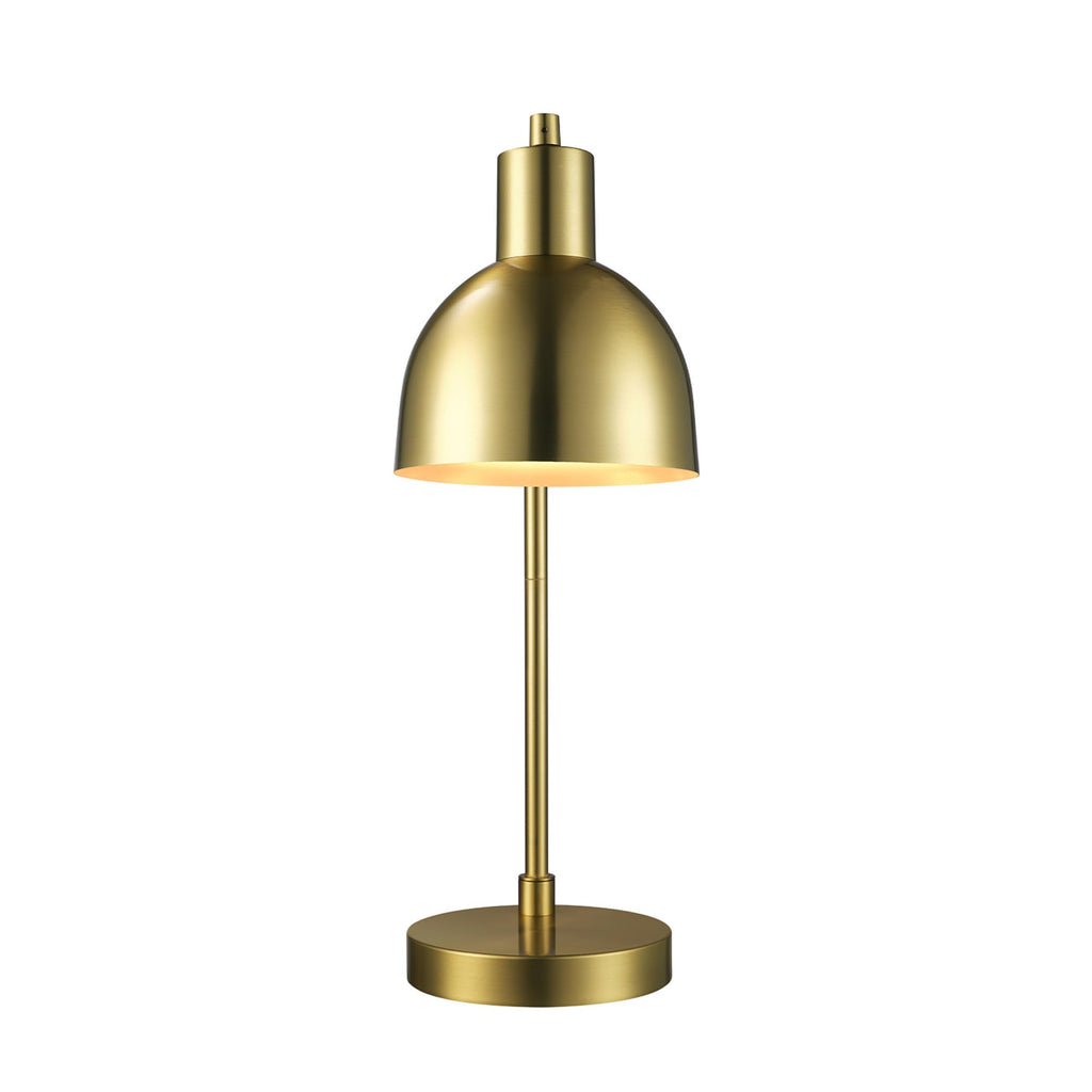 GLOBE Electric 61000058 18" Desk Lamp, Matte Brass Finish, Metal Shade, Adjustable Pivot Joint, Rotary Switch, Modern Lighting for Bedroom or Office, Timeless, Lights for Home, E26 Base