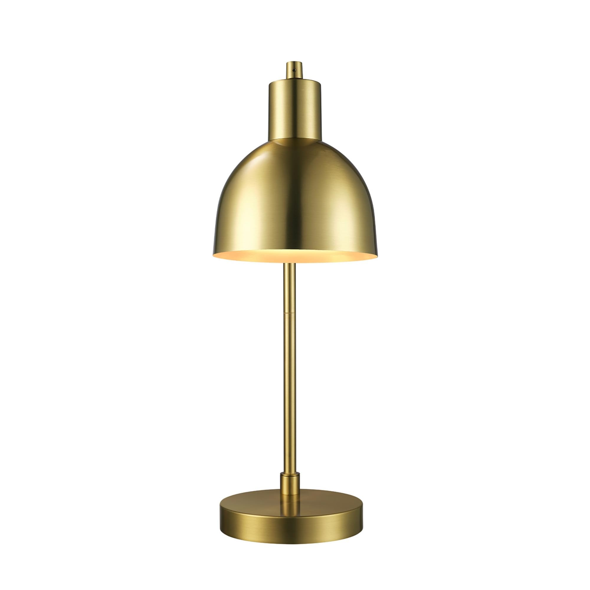 GLOBE Electric 61000058 18" Desk Lamp, Matte Brass Finish, Metal Shade, Adjustable Pivot Joint, Rotary Switch, Modern Lighting for Bedroom or Office, Timeless, Lights for Home, E26 Base