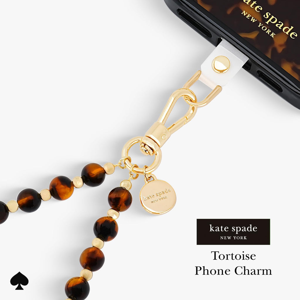 kate spade new york Phone Charm - Detachable Anchor Card Cell Phone Lanyard - Tortoise Bead