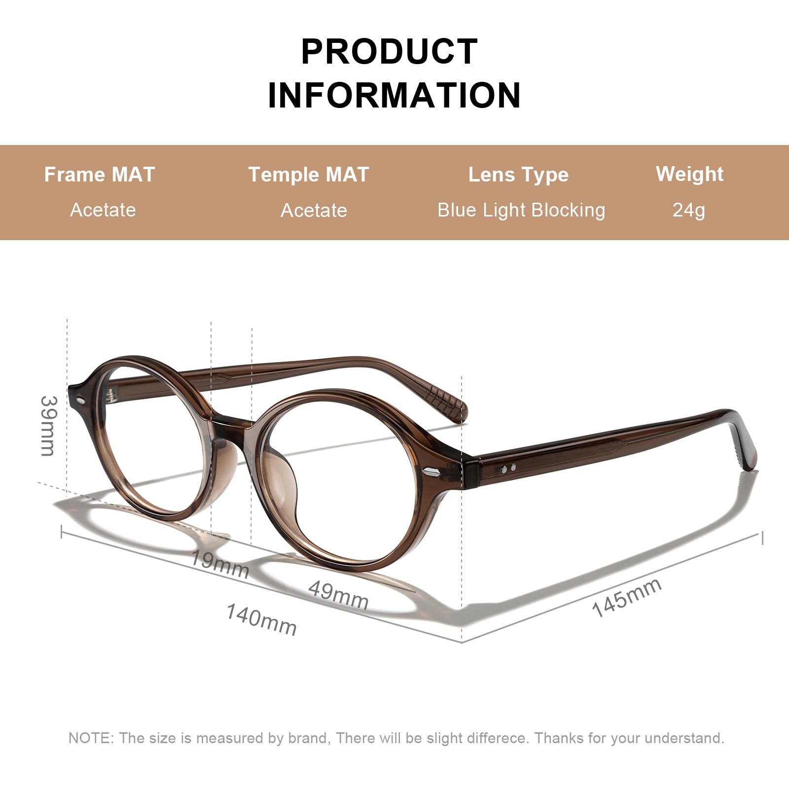 RB.Pilot Acetate Reading Glasses for Women Men Eyeglasses Blue Light Readers for Women/Men, Computer Eye Glasses, Cheaters