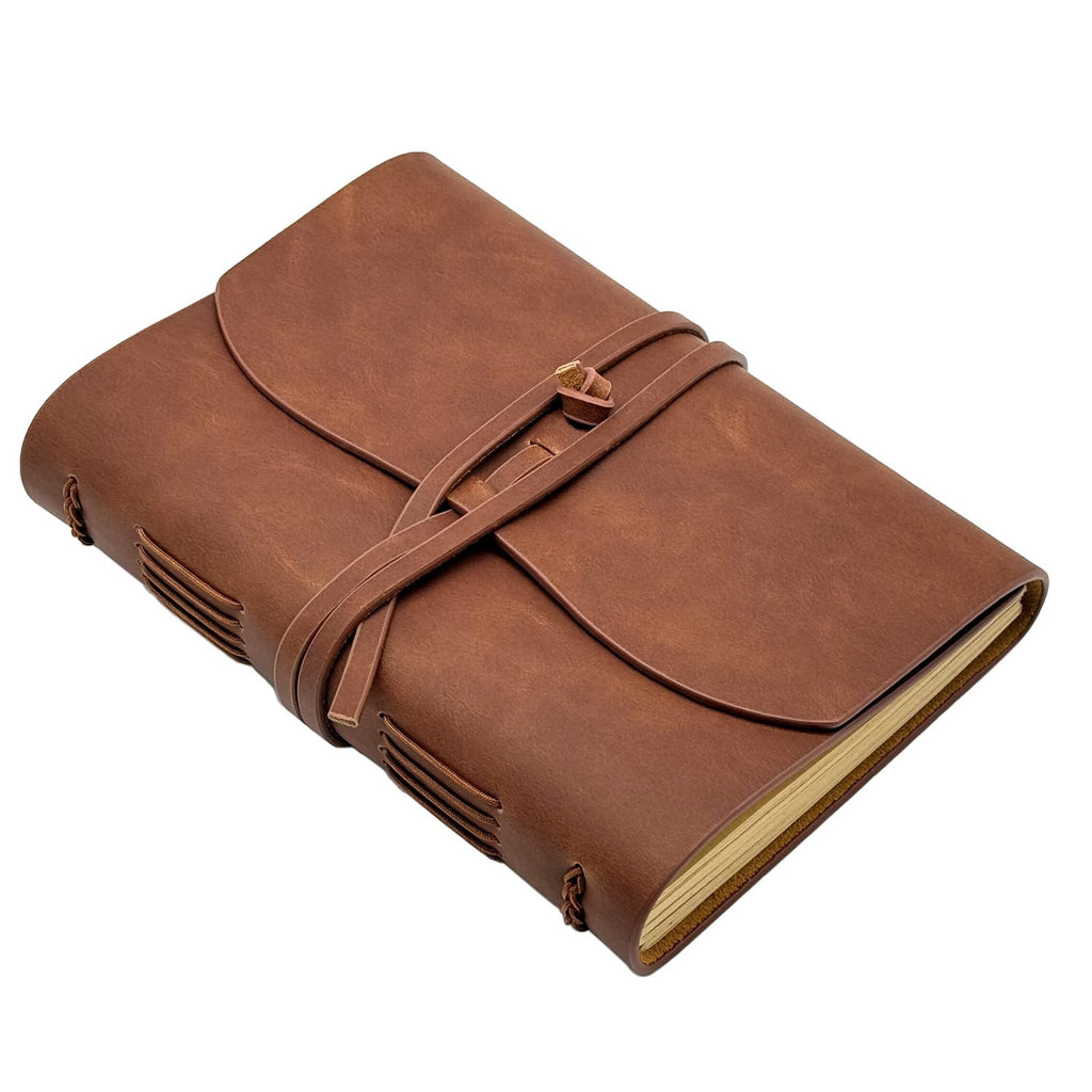 Dark Brown Notebook Journal - Leather Journals for Writing Small Size Diary 5.5x7.5 Inch, Notepad For Women and Man, Gifts,Work,Travel