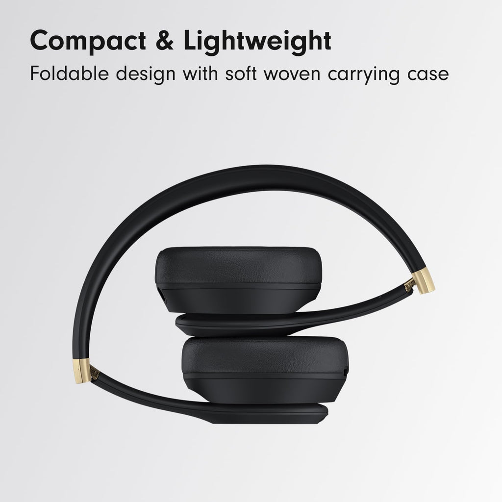 Beats Solo 4 - Wireless On-Ear Bluetooth Headphones, Up to 50-Hour Battery Life, Ultra-Lightweight Comfort, Powerful and Balanced Sound, Apple & Android Compatible - Black & Gold