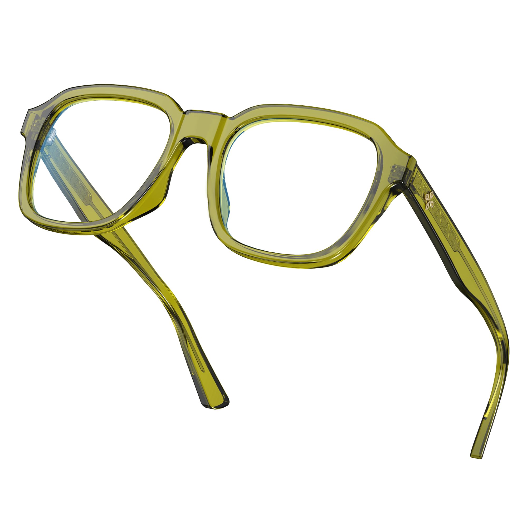 VISOONE Oversized Square Blue Light Blocking Glasses Fashion Computer Eyewear for Women and Men BENNETT