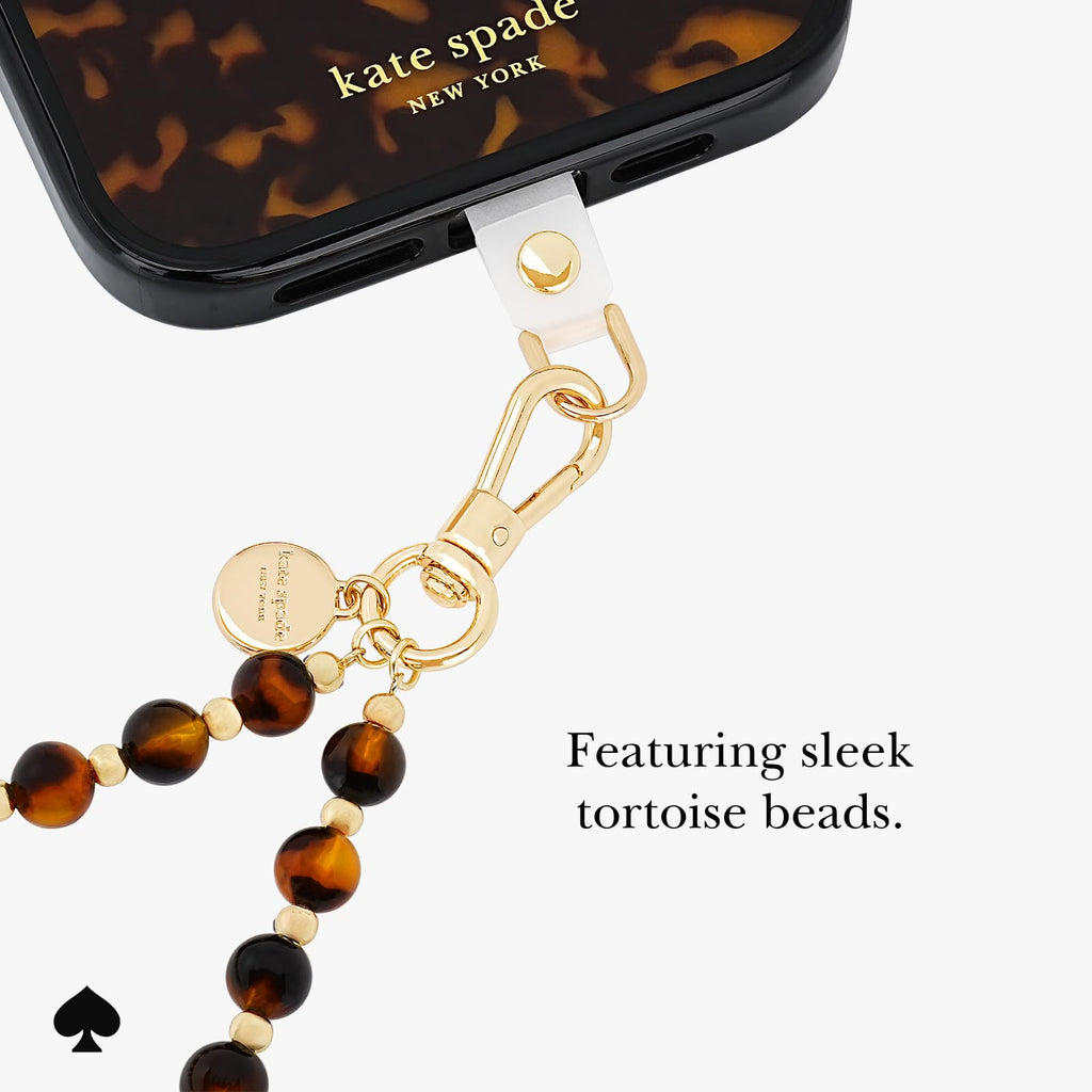 kate spade new york Phone Charm - Detachable Anchor Card Cell Phone Lanyard - Tortoise Bead