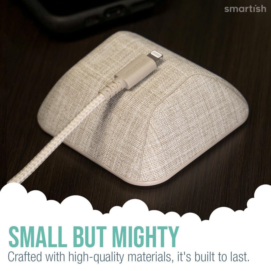 Smartish® Magnetic Cord Holder - Cable Wrangler Organizer with Magnet Clips for Charger Management on Desktop, Nightstand for USB-C + Lightning - Lightly Toasted Beige