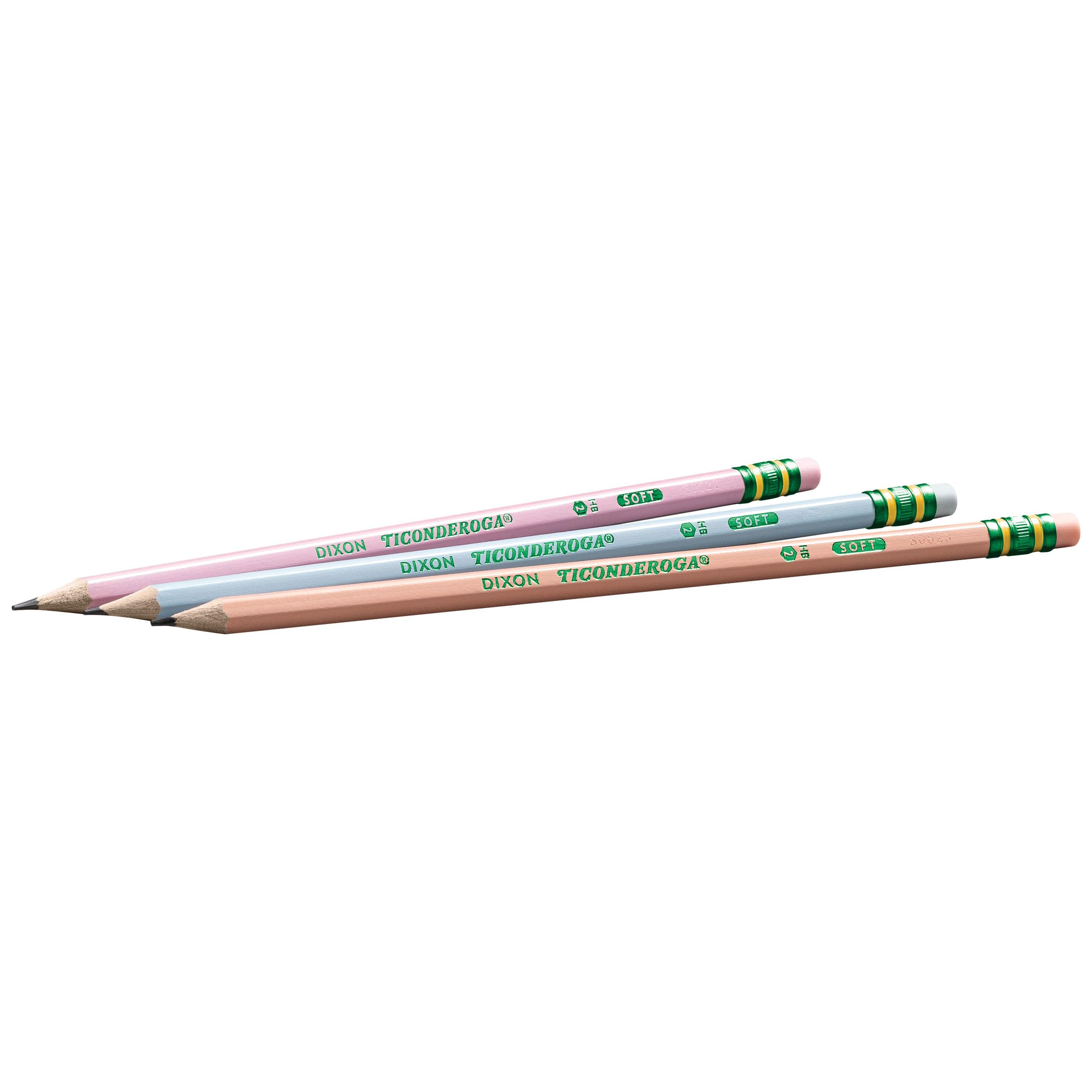 Ticonderoga® Pastel Pencils, 2 Soft, Assorted Colors, Pack Of 10 Pencils