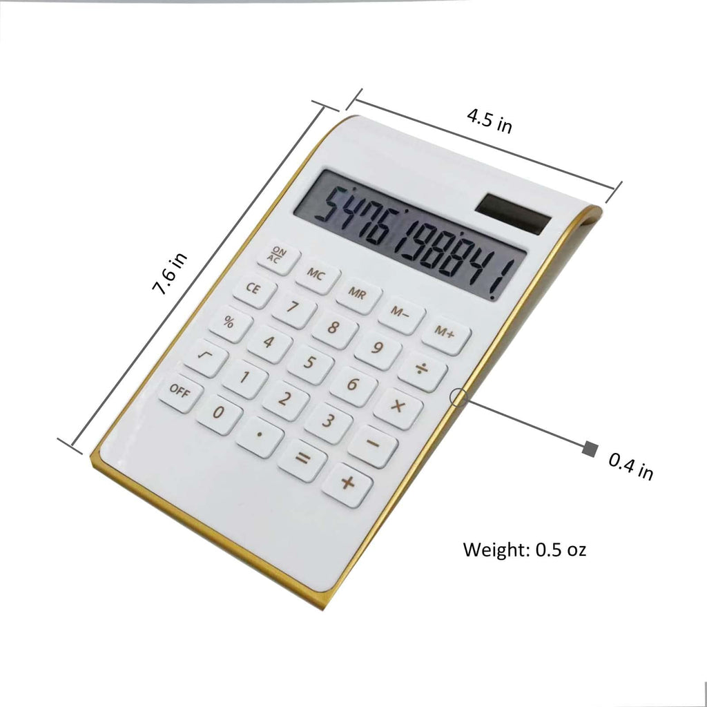 Benkaim Solar Gold Standard Function 10-Digit Desktop Calculator for Office, Home