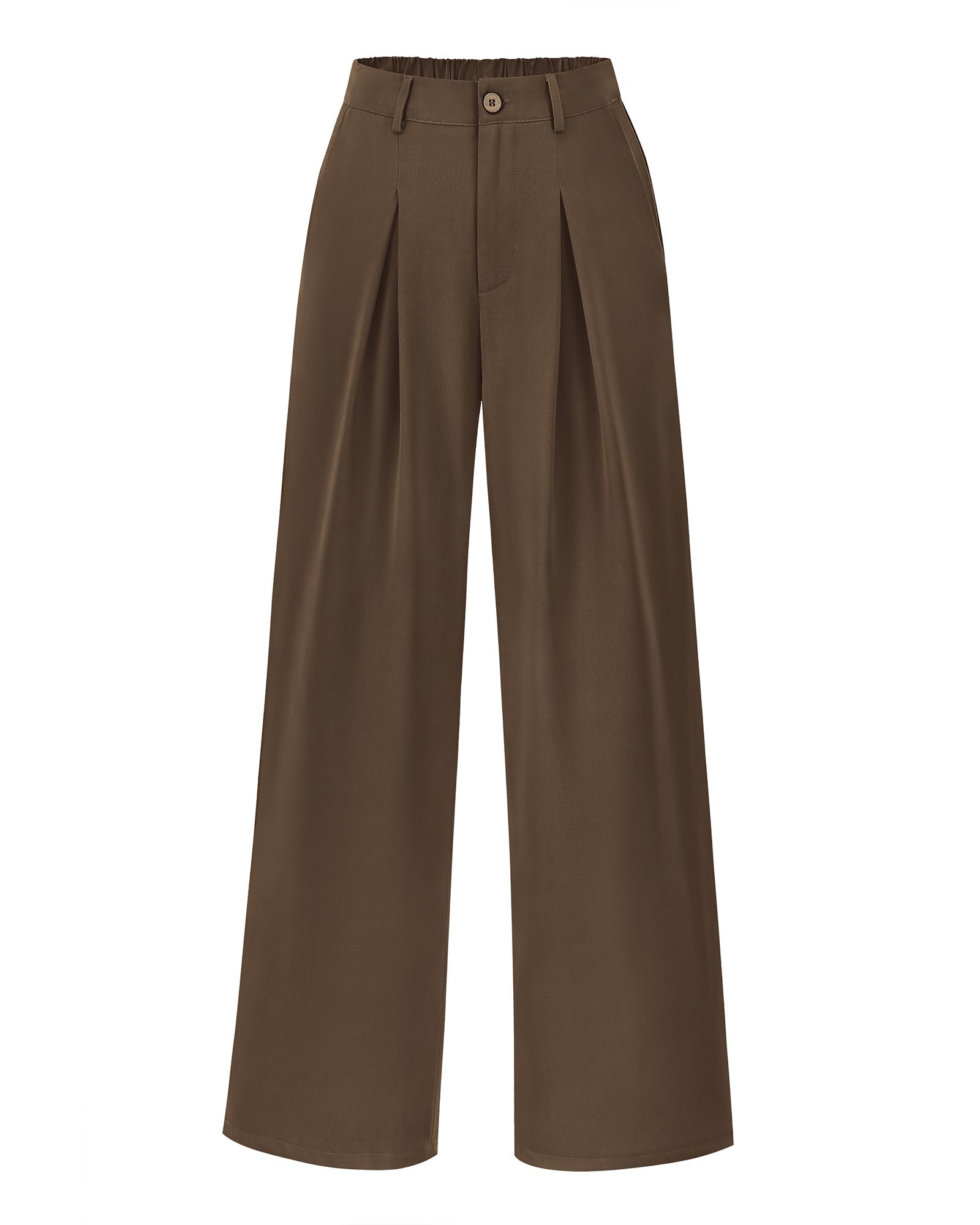 BTFBM Women High Waist Palazzo Pants Fall 2025 Casual Wide Leg Trousers Loose Work Office Business Suit Pant Pockets(Coffee, X-Large)