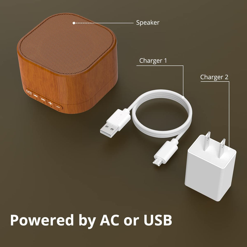 White Noise Machine plug-in Sound Machine with 20 Non Looping Natural Soothing Sounds and Memory Function Sleep Timer Sleep Machine with Sleep Therapy for Baby Kids Adults-New Wood Grain Added in 2025