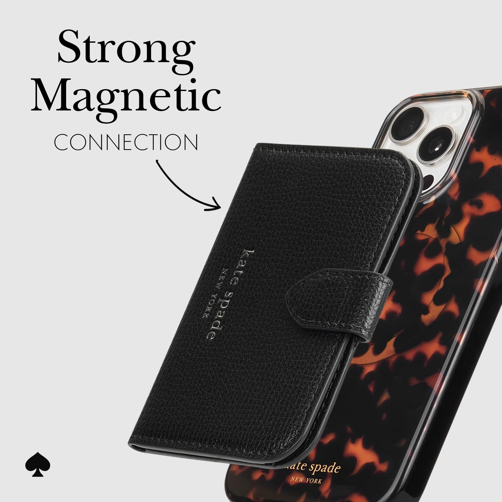 kate spade new york Morgan Magnetic Phone Wallet/Card Holder - Compatible with MagSafe Phones and Cases - Midnight Black