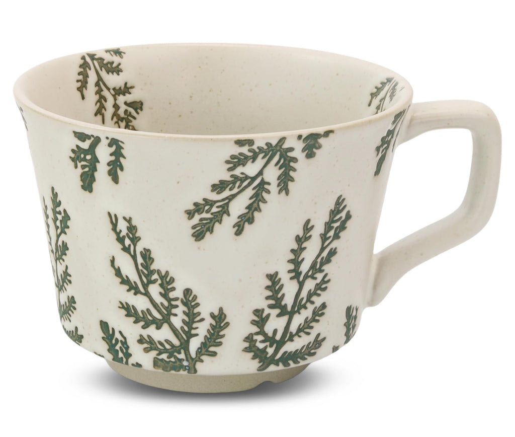 LINVIA Ceramic Coffee Mug, 12 oz Novelty Unique Teacup with Handle, Stoneware Cup for Tea Mocha Latte Cappuccino Espresso (Leaf)
