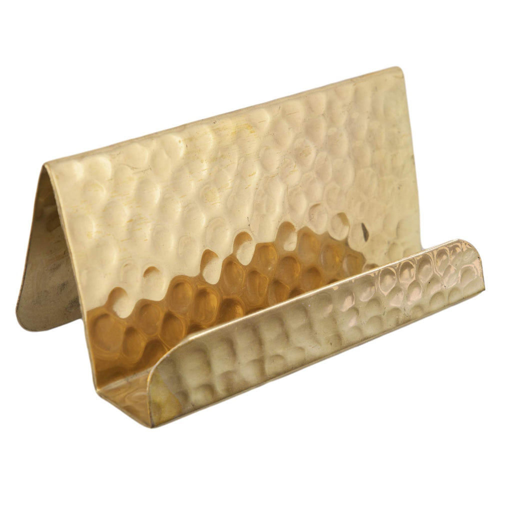 GoCraft Business Card Holder Stand | Fits 20-30 Business Cards (Pure Brass)