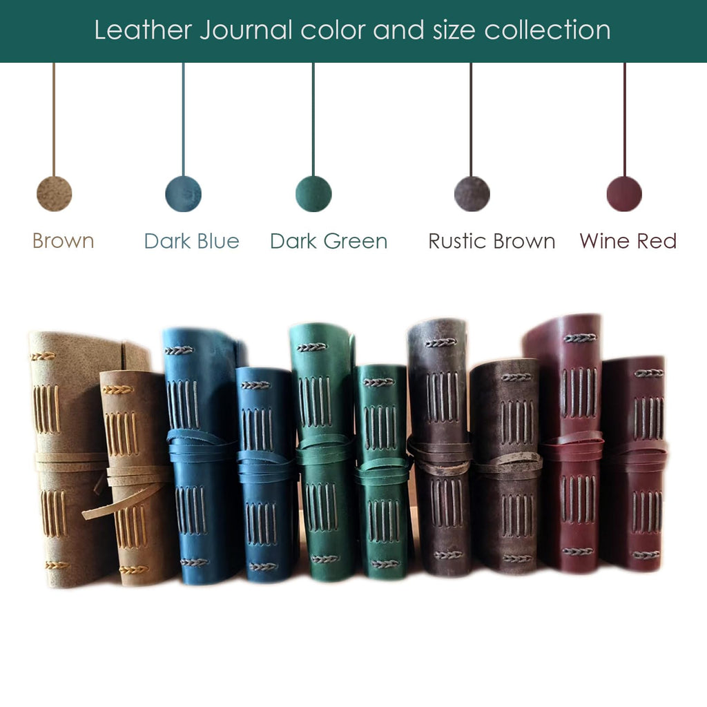 Dark Brown Notebook Journal - Leather Journals for Writing Small Size Diary 5.5x7.5 Inch, Notepad For Women and Man, Gifts,Work,Travel