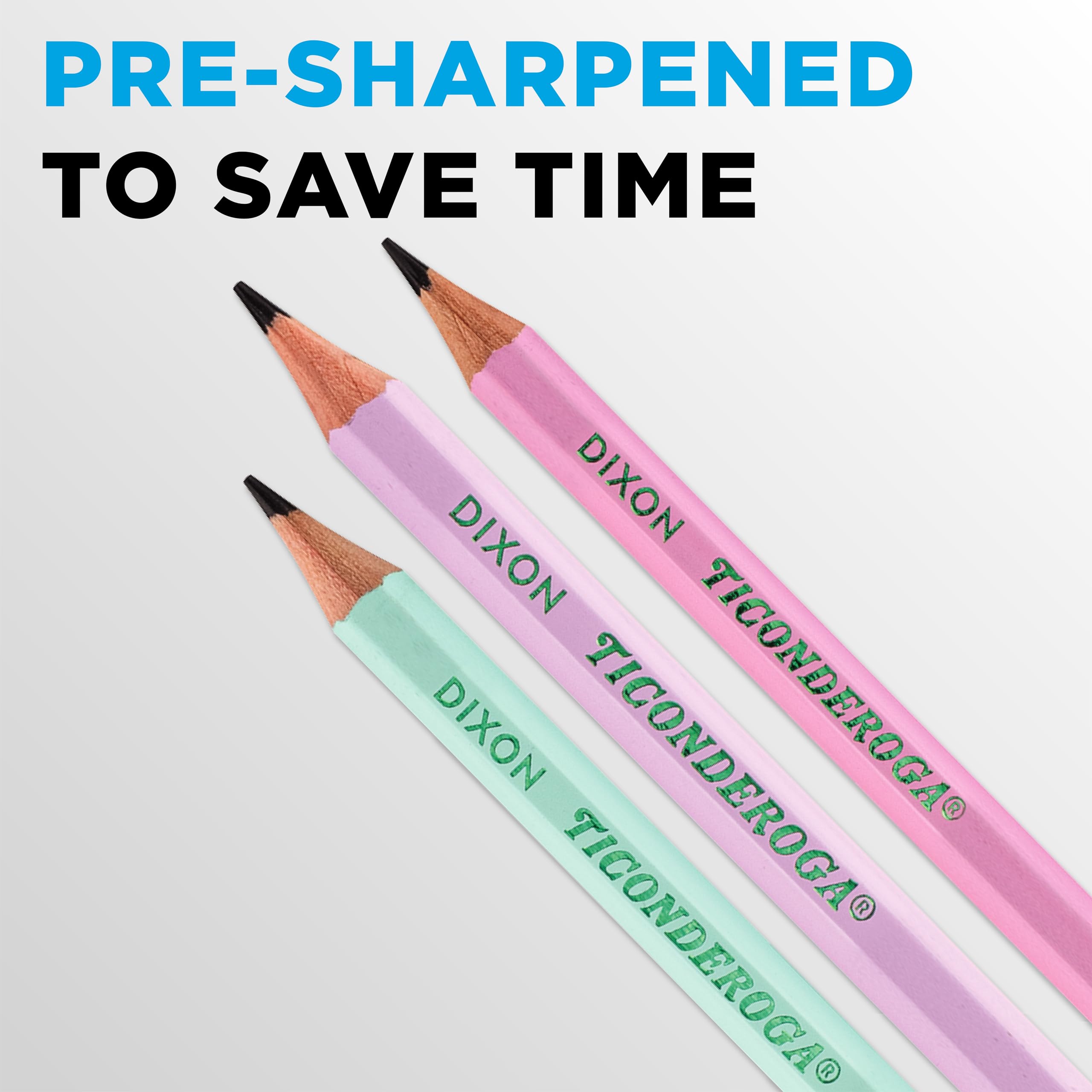 Ticonderoga® Pastel Pencils, 2 Soft, Assorted Colors, Pack Of 10 Pencils