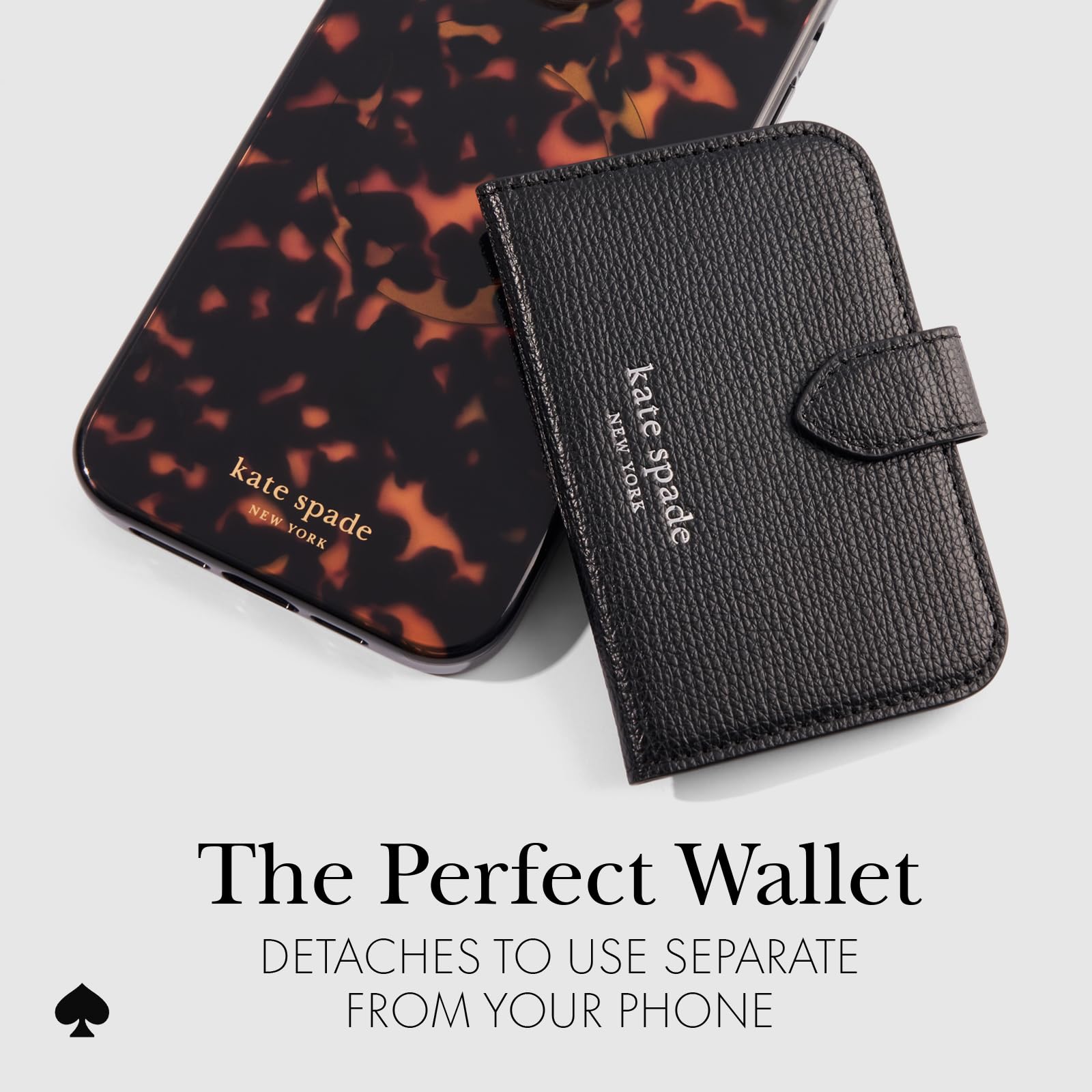 kate spade new york Morgan Magnetic Phone Wallet/Card Holder - Compatible with MagSafe Phones and Cases - Midnight Black