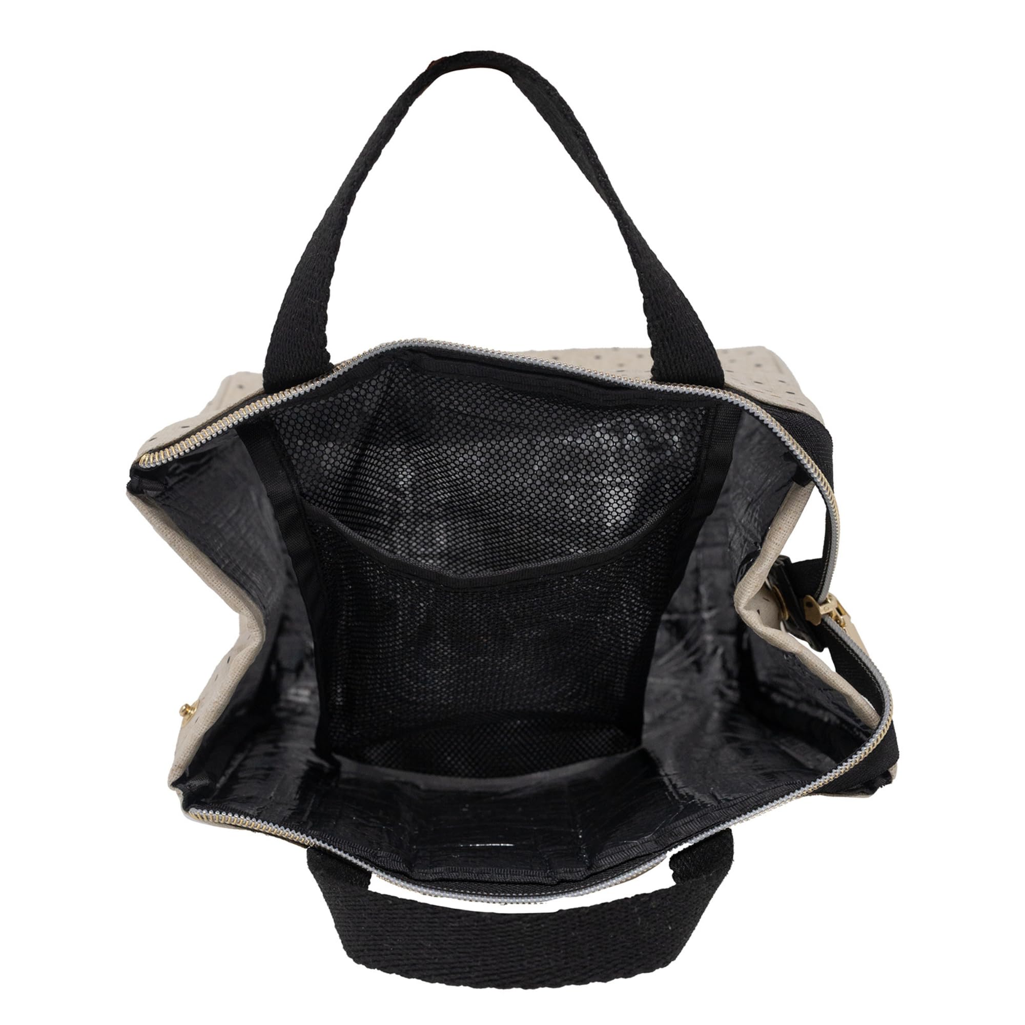 kate spade new york Cute Lunch Bag for Women, Large Capacity Lunch Tote, Adult Lunch Box with Silver Thermal Insulated Interior Lining and Storage Pocket (Out to Lunch)