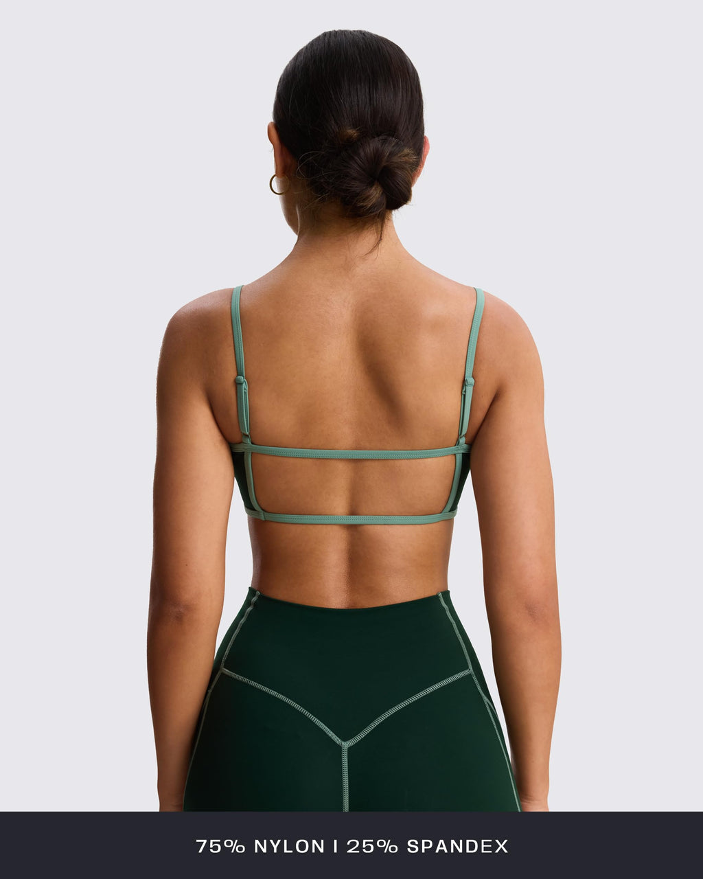Aoxjox Women's Color Block Workout Sports Bras Fitness Lexi Lined Strappy Bra Athletic Yoga Crop Tank (Forest Green/Sage Green, Medium)