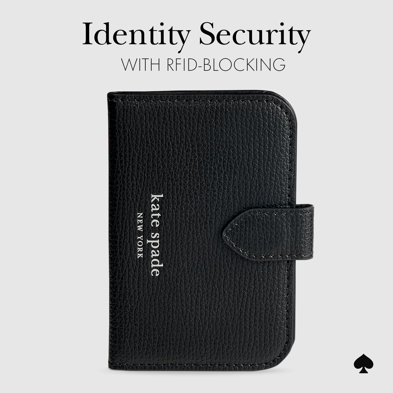 kate spade new york Morgan Magnetic Phone Wallet/Card Holder - Compatible with MagSafe Phones and Cases - Midnight Black