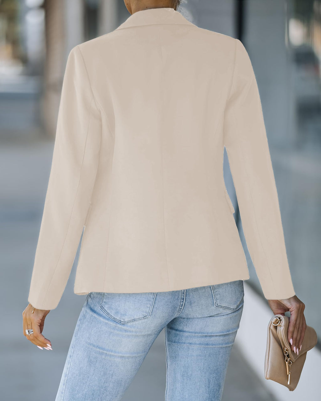 LookbookStore Casual Blazer for Women Fitted Blazer Business Blazers for Women Fashion Casual Jackets Suit Jackets Turtledove Size Medium Fits Size 8 10