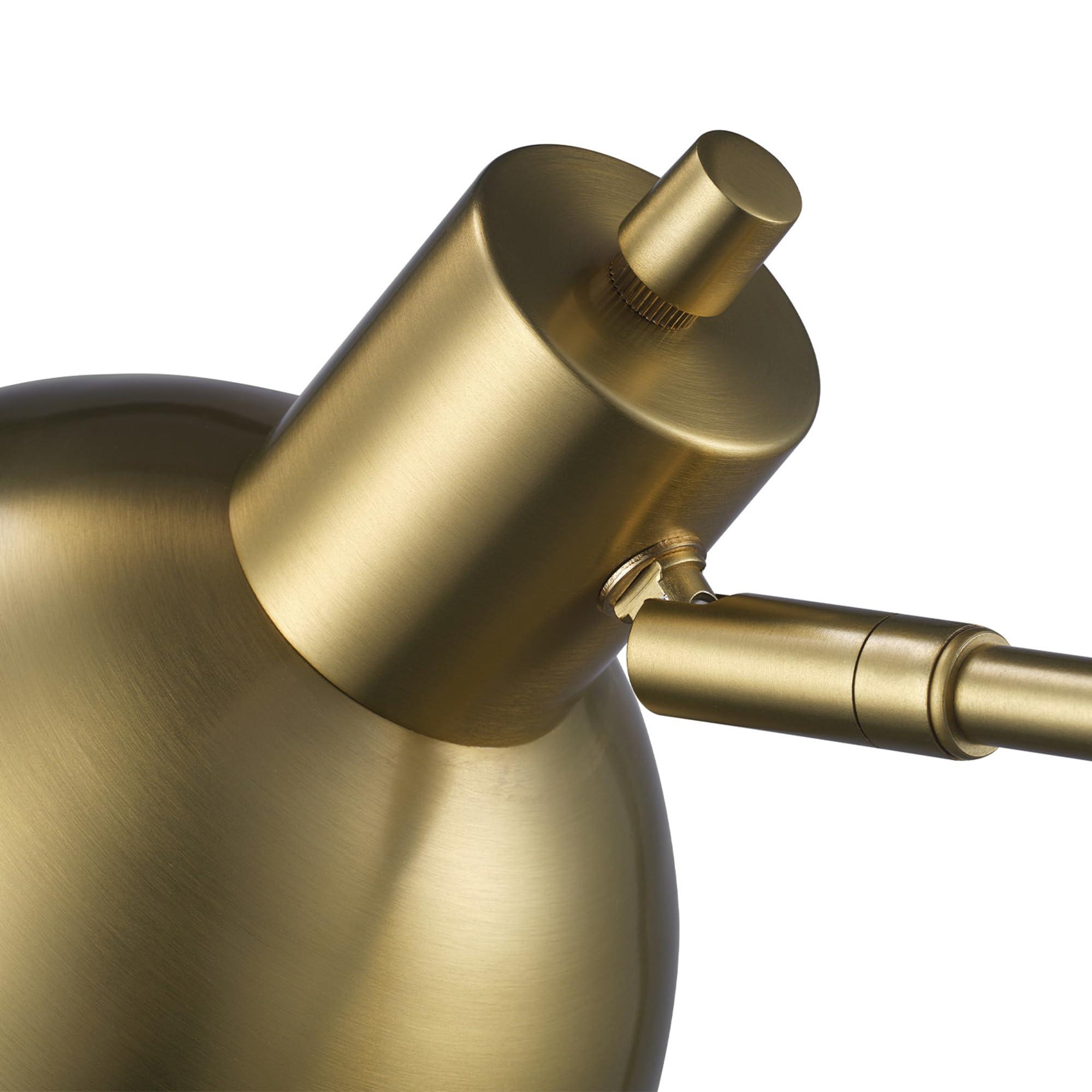 GLOBE Electric 61000058 18" Desk Lamp, Matte Brass Finish, Metal Shade, Adjustable Pivot Joint, Rotary Switch, Modern Lighting for Bedroom or Office, Timeless, Lights for Home, E26 Base