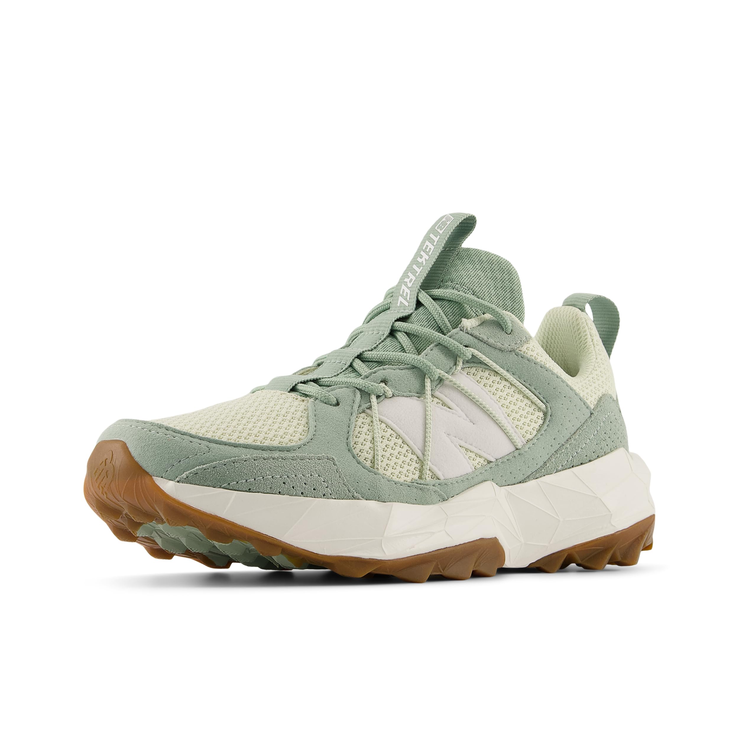 New Balance Women's DynaSoft TEKTREL V1 Suede Trail Running Shoe, Mosaic Green/Mineral/White, 6.5 M