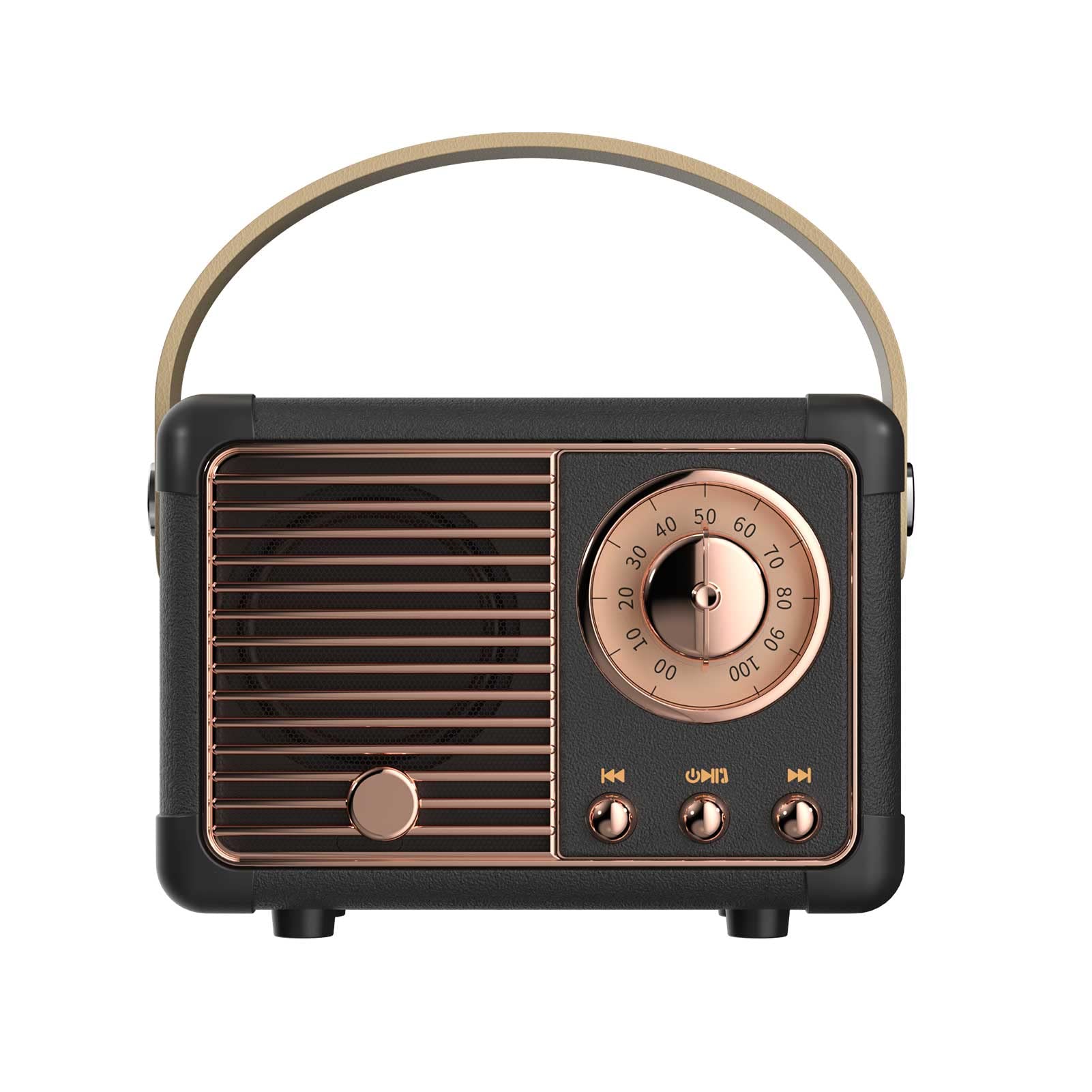 Dosmix Retro Bluetooth Speaker, Vintage Decor,Small Wireless Bluetooth Speaker,Cute Old Fashion Style for Kitchen Desk Bedroom Office Outdoor,Birthday Gifts for Women Men Teens