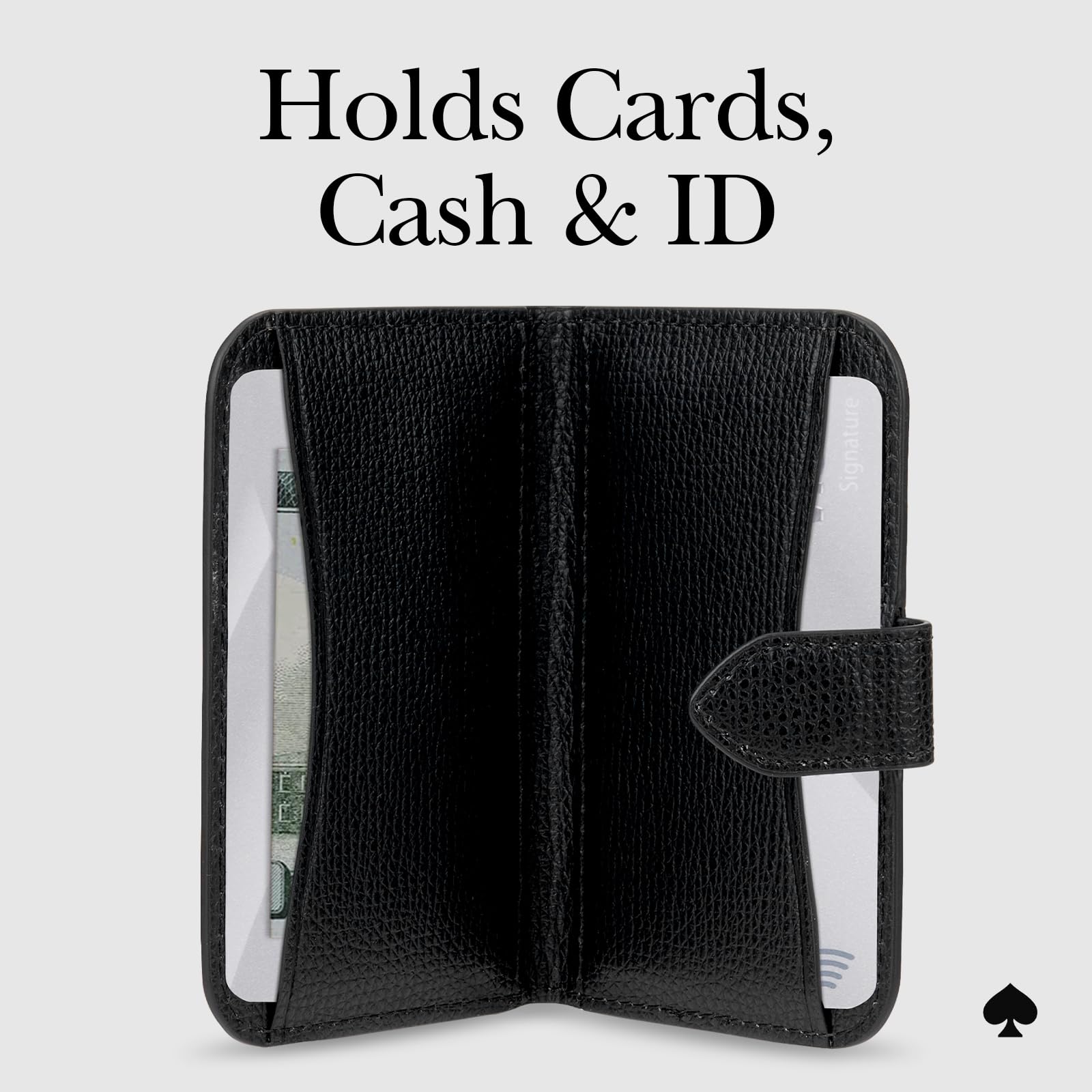 kate spade new york Morgan Magnetic Phone Wallet/Card Holder - Compatible with MagSafe Phones and Cases - Midnight Black
