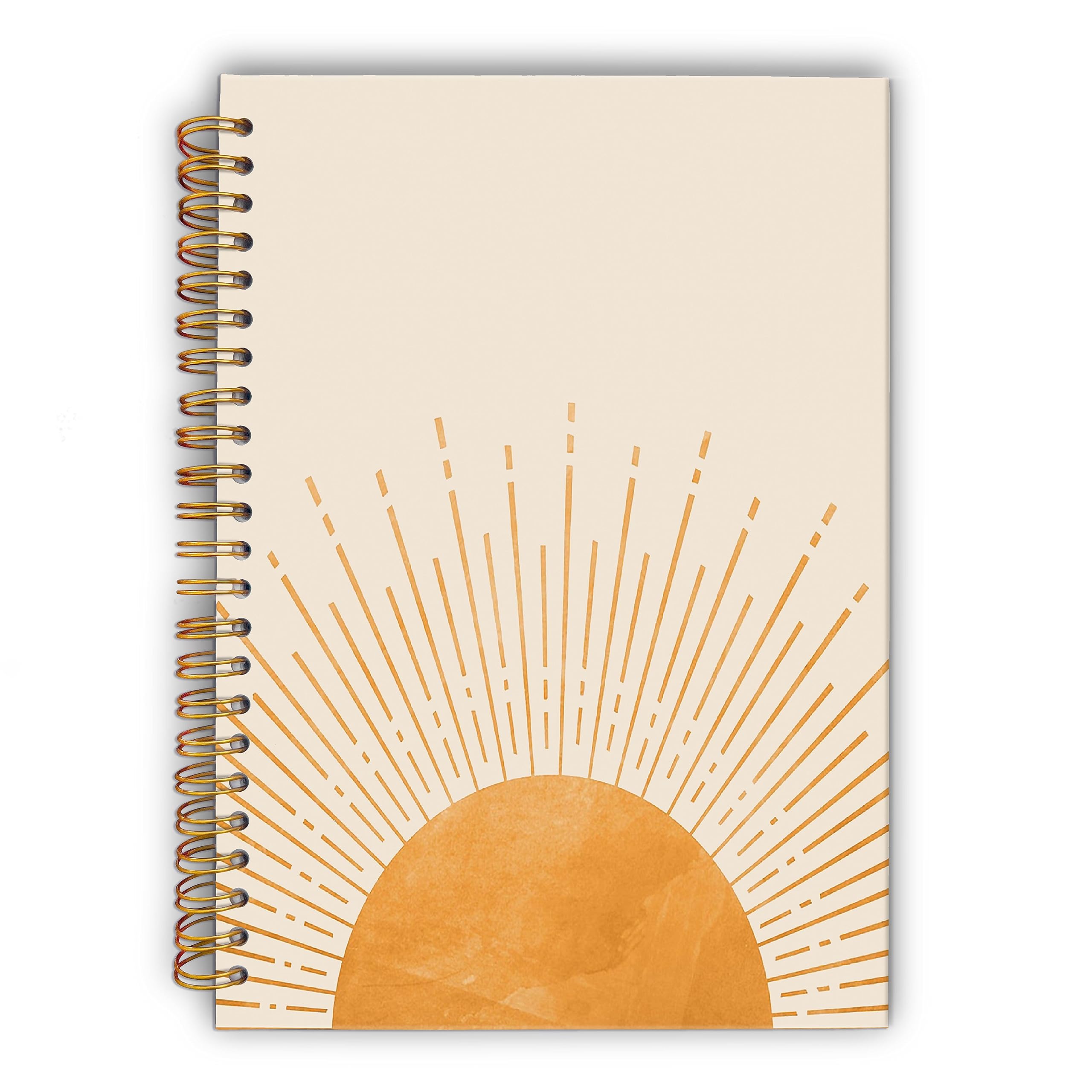 LACOSU Abstract Boho Sun Sunrise Sunset Sunshine Spiral Notebook College Ruled 5.5×8.3 Inches Hard Cover Journal Notebooks for Journaling Writing Work Office Notes Women,Boho Sun Lover Gifts for Women