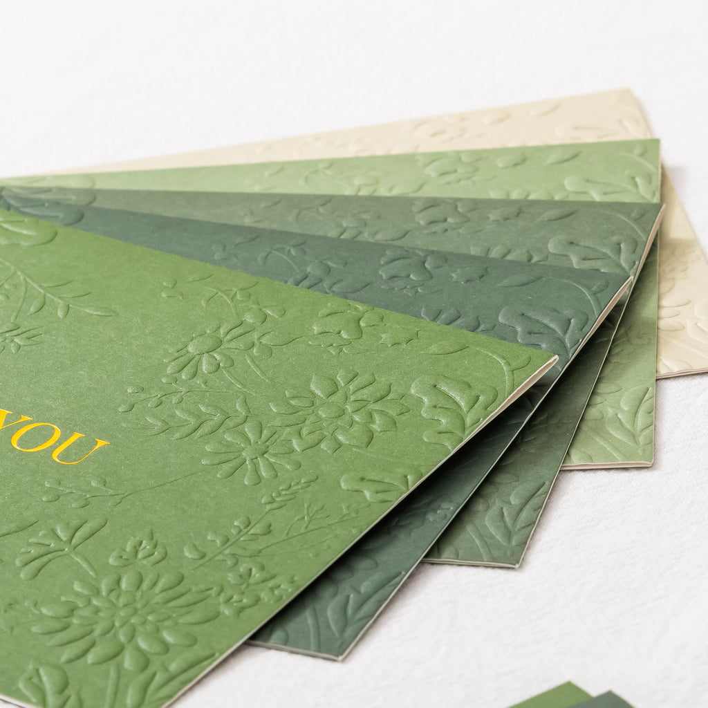 Crisky Bridal Shower Thank You Cards with Envelopes(Sage Green),50 Pack Embossed Floral Thank You Cards for Wedding, Baby Shower, Business, Graduation Party Favors Decorations