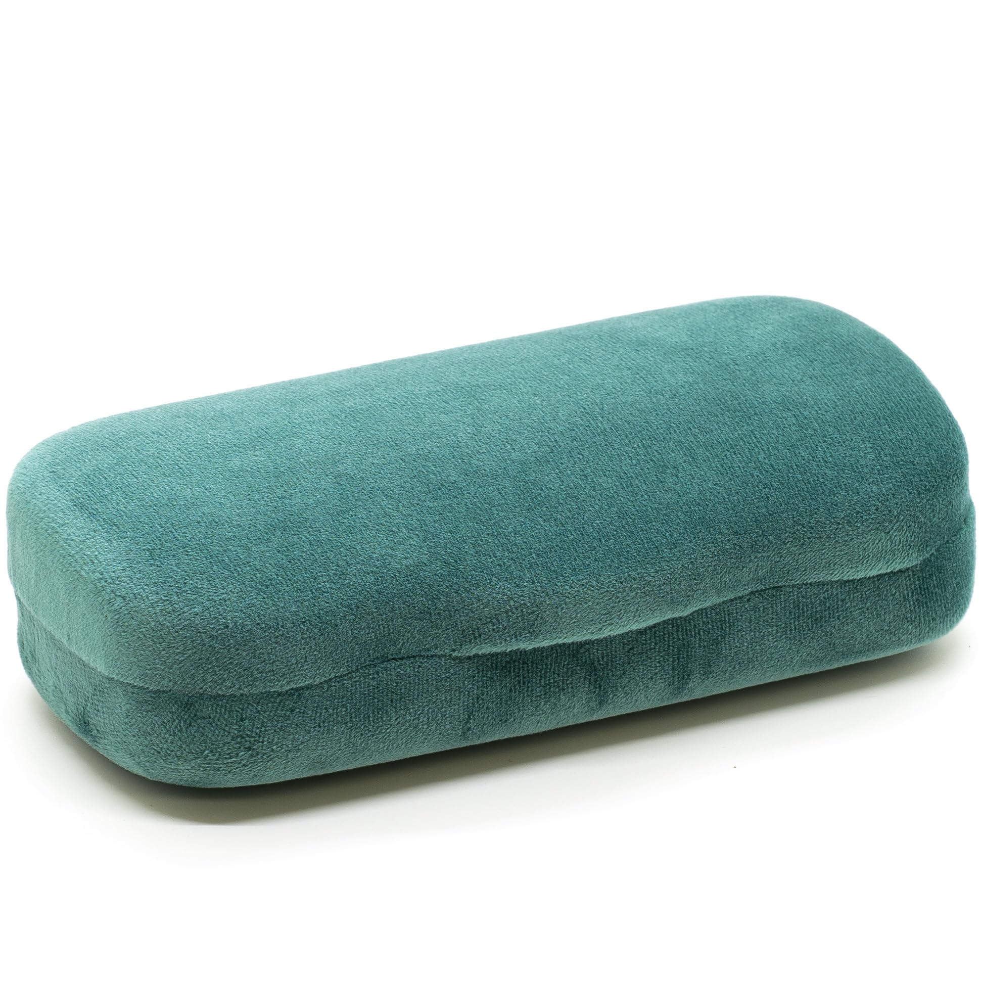 Modern Eyewear Large Hard Shell Glasses Case with Cleaning Cloth - Green Velvet Protective Eyeglass Case for Sunglasses & Reading Glasses - Lightweight, Crush-Resistant - Design for Men & Women