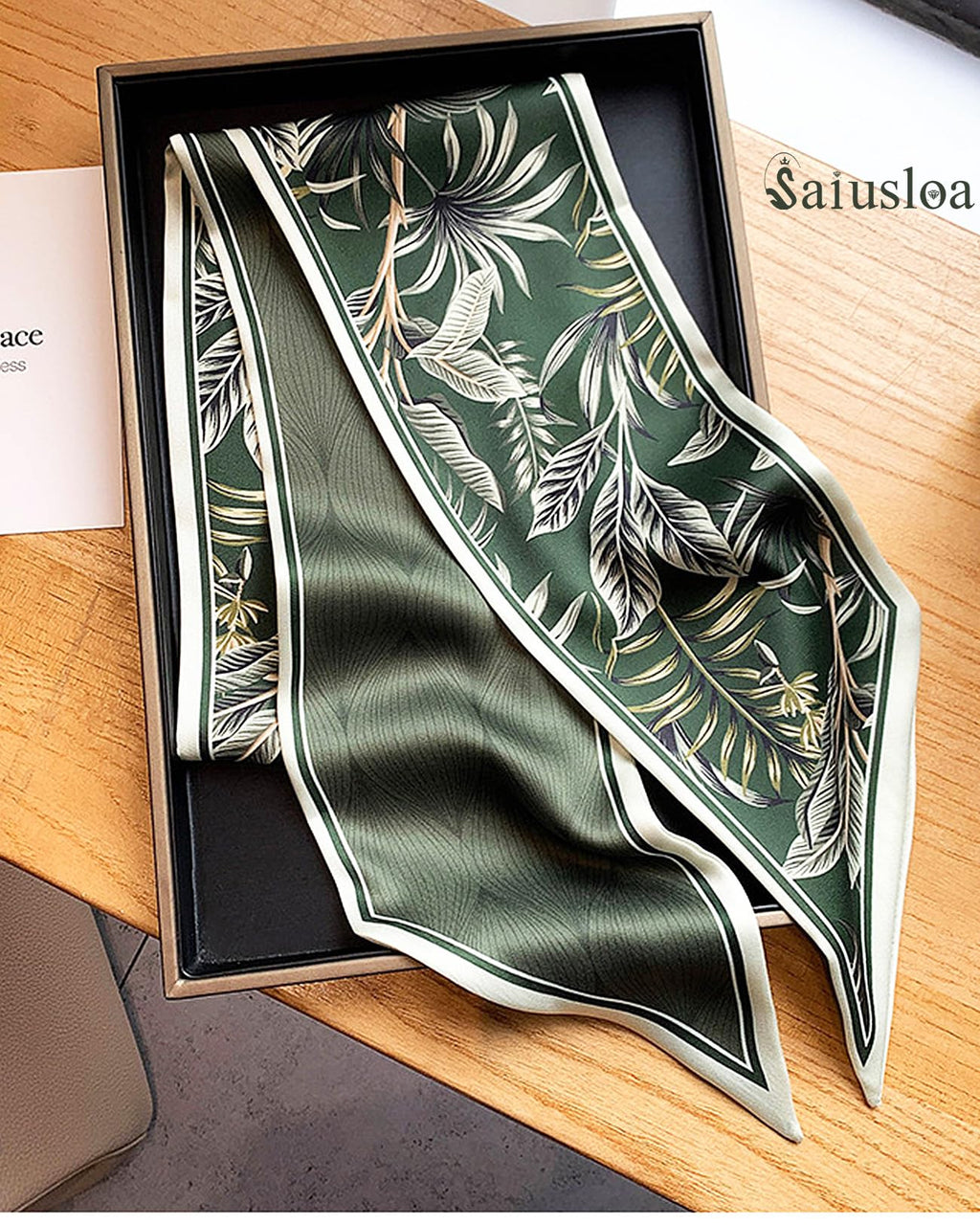 Saiusloa Purse Scarf For Handbags Head Scarves For Women's Hair Bags Scarfs Long Skinny Scarves Fashion Silky For Headbands-A10
