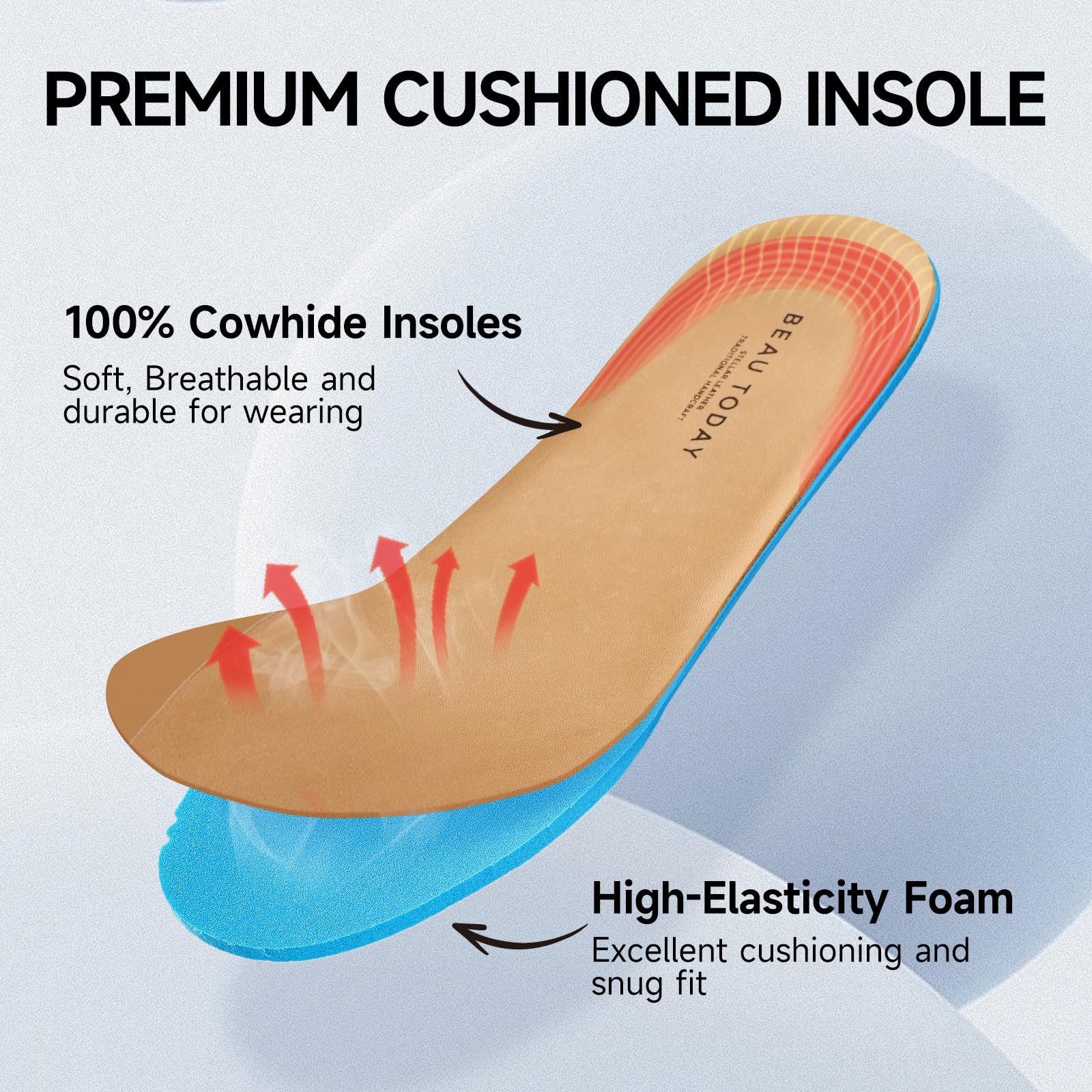 BEAU TODAY Oxford Shoes for Women,Leather Wingtip Dress Shoes,Comfort Brethable Ladies Lace-up Handmade Brogue Formal Oxfords for Business Work Coffee US 5.5